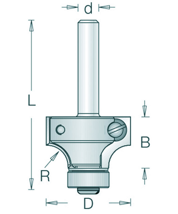 678-8 HM Amaxx Afrondingsfrees met Kogellager en Wisselmes 26mm d=8